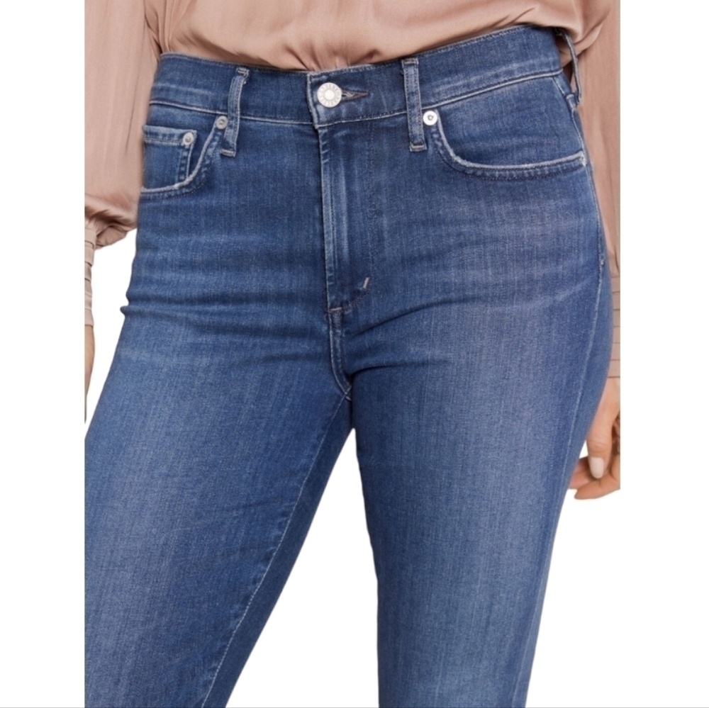 Agolde Women's Sophie Skinny Frayed Hem Denim Blue Jeans, Size 27 - Picture 4 of 16